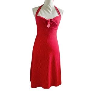 Y2K BETSEY JOHNSON MINI HEART PRINT HALTER DRESS